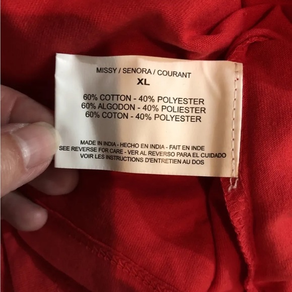 Erika “Red Flame” Short Sleeve Top - Women’s XL, NWT, Bust 23.5” - Picture 4 of 4